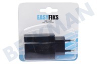 Easyfiks 50042846  Cargador USB 230 Volt 4.8A / 5 Volt 4 puertos negro adecuado para entre otros USB universal