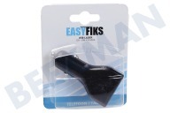 Easyfiks 50042876  Cargador USB 12 Voltios, 4.8A / 5 Voltios 4 puertos negro adecuado para entre otros USB universal