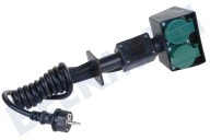 Elro 0012501  Enchufe adecuado para entre otros Lanza 3x1.5mm2 neopreno Caja de contactos doble verde negro 3x1,5mm2 adecuado para entre otros Lanza 3x1.5mm2 neopreno