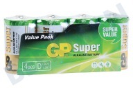 GP 03013AS4  Super Alkaline D Mono 1.5 Volt, 4 piezas adecuado para entre otros 1,5 voltios, incluida la contribución de calefacción