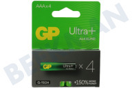 GP GPULP24A985C4 LR03  Pila AAA GP Alcalina Ultra Plus 1,5 Voltios, 4 piezas adecuado para entre otros Lápiz Ultra Plus Alcalino