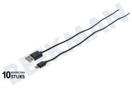 Universeel GNG106  Cable USB adecuado para entre otros Micro universal USB Micro USB, Negro 100cm adecuado para entre otros Micro universal USB
