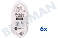Apple GNG263  Cable USB adecuado para entre otros Conector relámpago Cable Lightning a USB C de 1 metro (no MFI), blanco adecuado para entre otros Conector relámpago