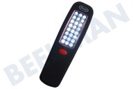 Hofftech 006487  Lámpara portátil adecuado para entre otros Imán de goma 24 LED incluido gancho adecuado para entre otros Imán de goma