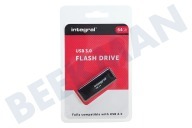 Integral INFD64GBBLK3.0  Memory stick adecuado para entre otros USB 3.0 Unidad flash USB de 64 GB negra adecuado para entre otros USB 3.0