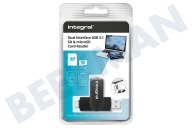 Integral INCRUSB3.0ACSDMSD Interfaz dual USB 3.1 SD y lector de tarjetas microSD adecuado para entre otros Doble interfaz USB 3.1