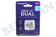 Integral INFD32GB360CDL3.0  Unidad flash 360-C Dual Typer-C y USB 3.0 de 32 GB adecuado para entre otros Unidad flash USB-C y USB 3.0