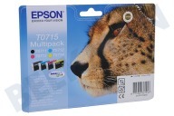 Epson 2666327  Cartucho de tinta adecuado para entre otros D78, DX4050, DX4400 T0715 Paquete múltiple BK/C/M/Y adecuado para entre otros D78, DX4050, DX4400