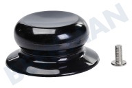 BK G1047  Botón adecuado para entre otros Uni, pop. rosca M5 Negro con placa de cubierta adecuado para entre otros Uni, pop. rosca M5