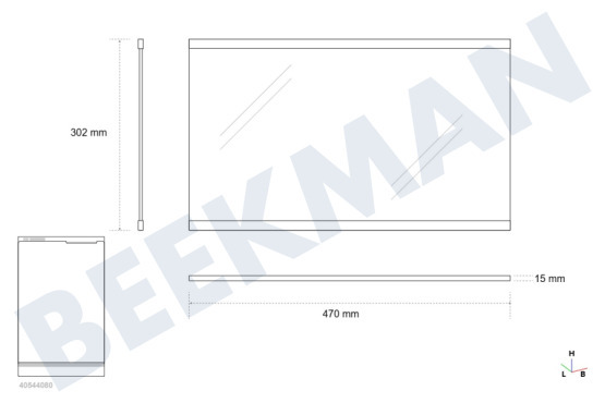 Siemens Refrigerador Tabla de estante Con listón 470x302mm