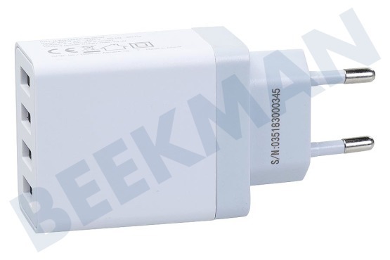 Digipower Cargador USB 230 Volt 4.8A / 5 Volt 4 puertos blanco