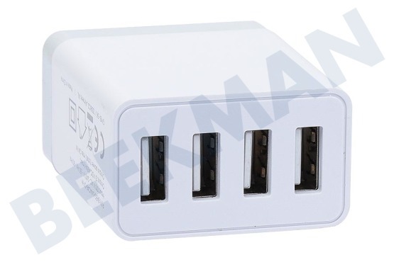 Digipower Cargador USB 230 Volt 4.8A / 5 Volt 4 puertos blanco