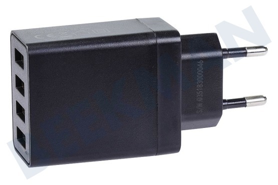 Cowon Cargador USB 230 Volt 4.8A / 5 Volt 4 puertos negro