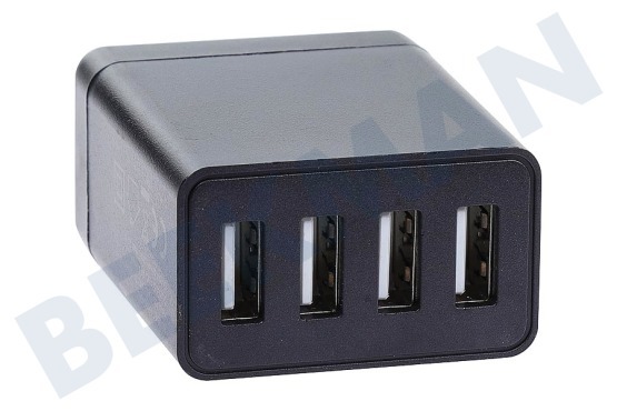 Cowon Cargador USB 230 Volt 4.8A / 5 Volt 4 puertos negro