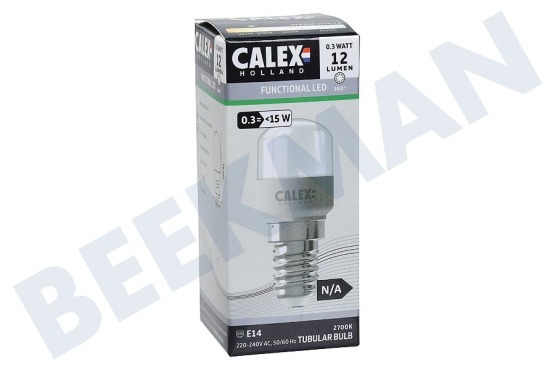 Calex 1301002600 Lámpara de tubo LED 240 voltios, 0,3 vatios, E14 T20, 2700K