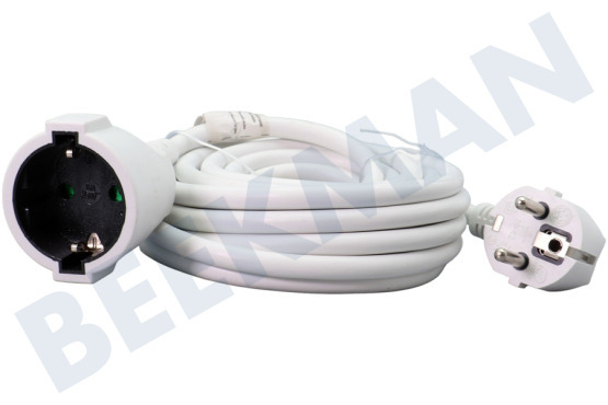 Exin Cable 3x1,5mm2 16A, blanco con tierra de seguridad 5 metros