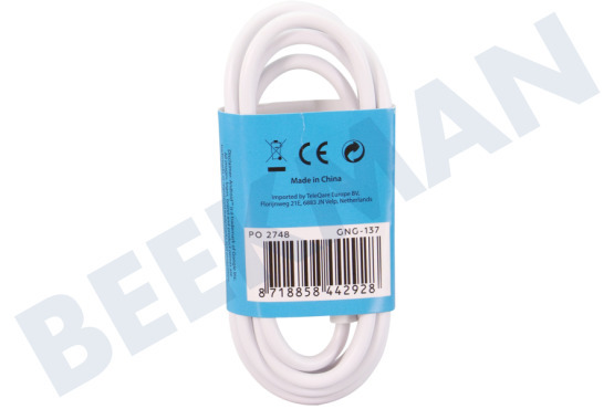 Grab 'n Go Cable USB USB Tipo C macho a USB Tipo A macho, Blanco 1 metro