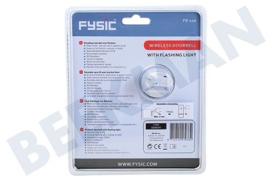 Fysic FD-110 Timbre Timbre inalámbrico con flash
