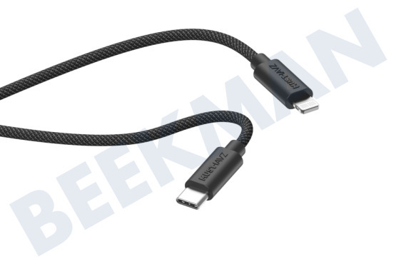 Musthavz MHBRCABUSBLIGHTB Musthavz Cable trenzado USB-C a Lightning de 1,0 metros, negro