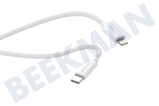 Musthavz MHBRCABUSBLIGHTW Musthavz Cable trenzado USB-C a Lightning de 1,0 metros, blanco