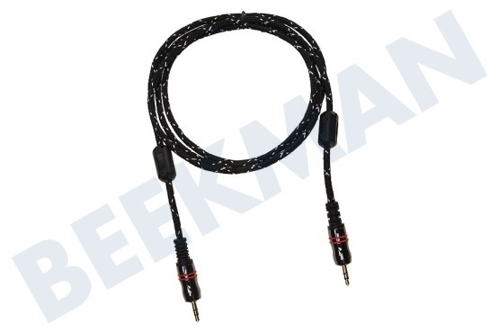 Masterfiks Jack Cable 2 x 3,5 mm estéreo 1,5 m masculino, Dorado