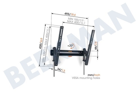 Vogel's TVM3415 Soporte TV Inclinable 32 - 65 pulgadas