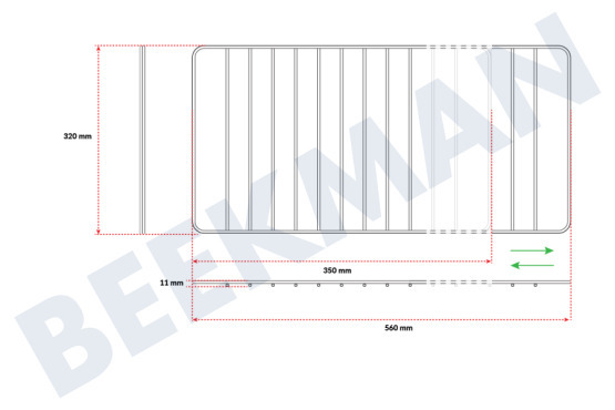 Philips/Whirlpool Horno-Microondas ACC011 rejilla del horno regulable en acero al cromo