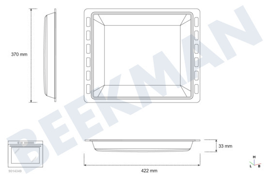 Electrolux Horno-Microondas Bandeja de horno Esmaltado 370x422mm