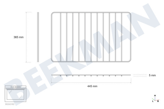 Whirlpool Horno-Microondas C00081578 Rejilla 445x365mm