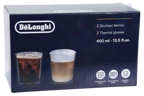 DeLonghi Cafetera automática DLSC318 Juego de vidrio térmico de doble pared