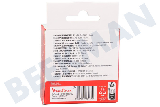 Moulinex XF911101 Barrena Tornillo sin fin metálico resistente al desgaste
