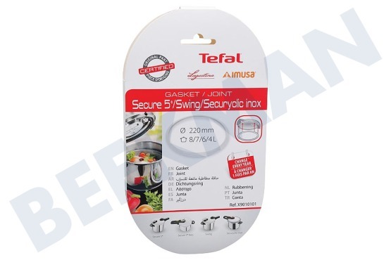Tefal Olla X9010101 Junta Anillo alrededor de olla a presión de 220 mm de diámetro.