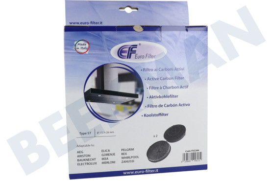 Whirlpool Campana extractora Filtro de carbón antiolor tipo 57