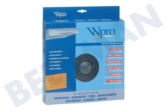 Bauknecht Campana extractora FAC269 Filtro redondo de carbono, 27cm