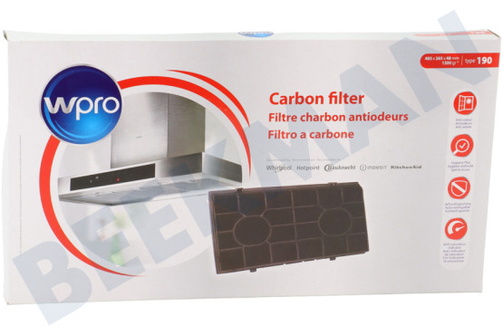 Arthur martin elux Campana extractora FAT190 Filtro carbono 48x26cm hueco