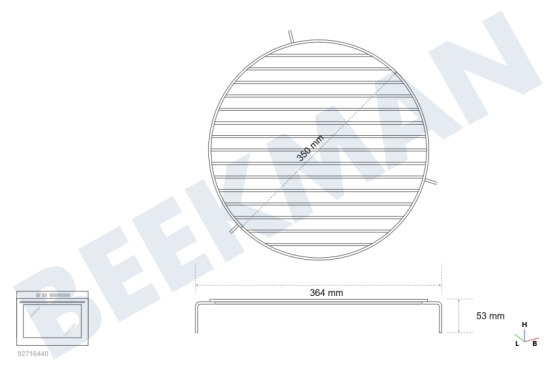 KitchenAid Horno-Microondas Rejilla Modelo bajo 53mm diámetro 35cm