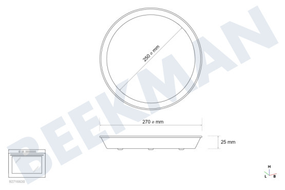 Whirlpool Horno-Microondas AVM250 Placa Plato crujiente 25cm