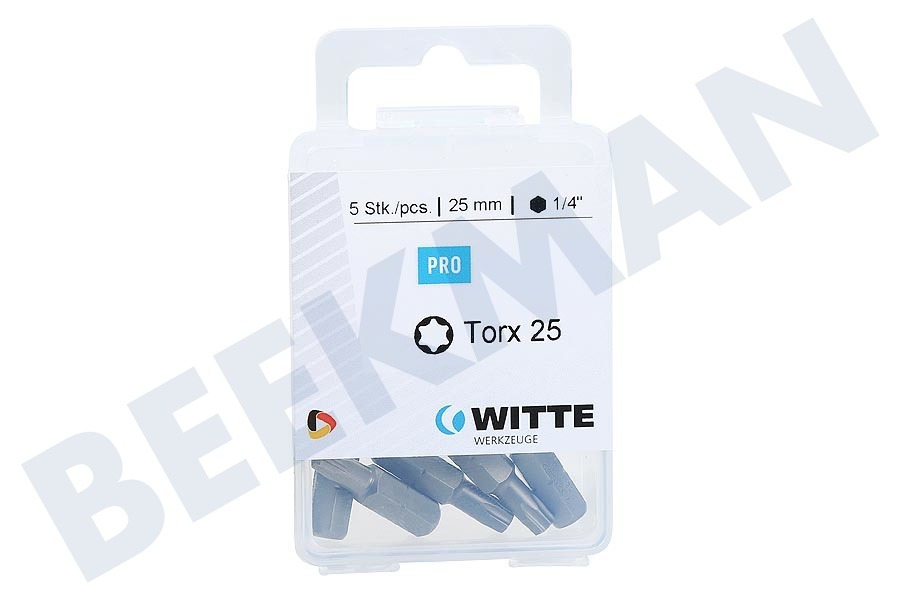 Witte 4295062 Brocas 1/4 pulgadas 25 mm Torx T25, 5 piezas