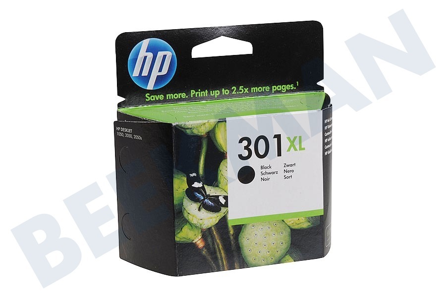 HP Hewlett-Packard Impresora HP HP 301 XL Black Cartucho de tinta No. 301 XL Negro