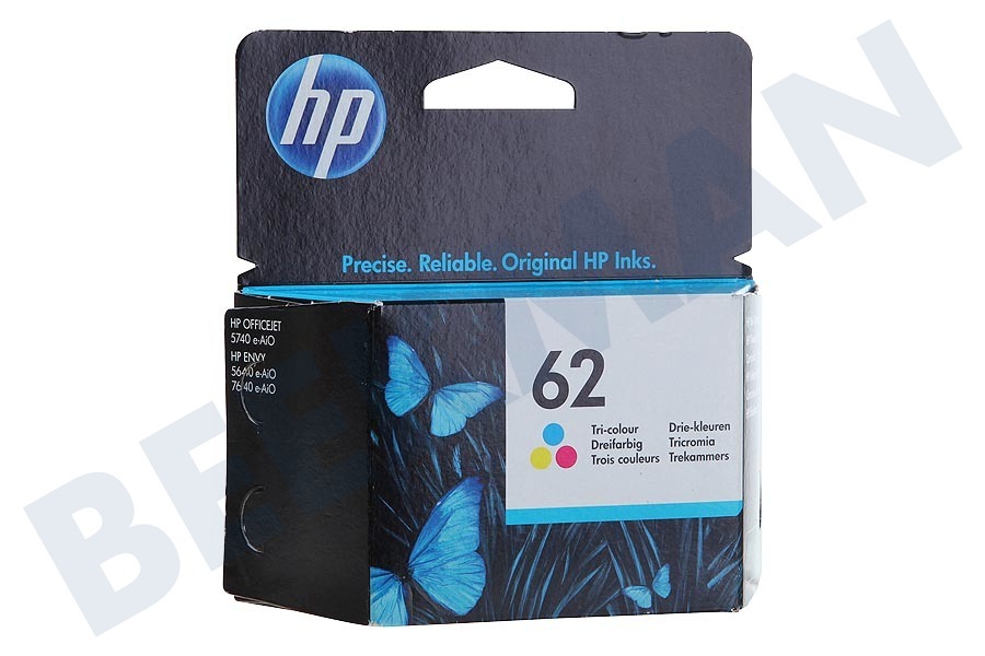 HP Hewlett-Packard HP 62 Color Cartucho de tinta No. 62 en color