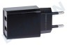 Aris Cargador USB 230 Volt 2.1A / 5 Volt 2 puertos negro