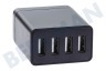 Cowon Cargador USB 230 Volt 4.8A / 5 Volt 4 puertos negro
