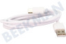 Grab 'n Go Cable USB USB Tipo C macho a USB Tipo A macho, Blanco 1 metro