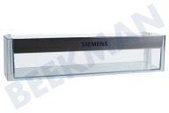 Siemens 705186, 00705186  Soporte botellas frigo adecuado para entre otros KI26DA20, KI38SA40 Transparente con borde cromado adecuado para entre otros KI26DA20, KI38SA40