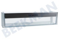 Siemens 00705186 Refrigerador Soporte botellas frigo adecuado para entre otros KI26DA20, KI38SA40 Transparente con borde cromado adecuado para entre otros KI26DA20, KI38SA40