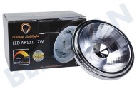 Vintage LedLight 0146  LED AR111 G53 DimToWarm 2900-2000K 12 vatios, 24 grados adecuado para entre otros DimToWarm 2900-2000K, 12 vatios, 24 grados