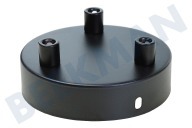Calex  940040 Techo de metal Calex placa 100 mm negro mate 3 agujeros adecuado para entre otros 100mm, 3 agujeros
