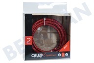 Calex 940240  Cable envuelto en textil Calex rojo / negro 1,5 m adecuado para entre otros Max. 250V-60W