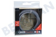 Calex 940244  Cable envuelto textil Calex negro / blanco 1,5 m adecuado para entre otros Max. 250V-60W