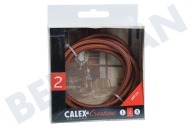 Calex 940214  Cable envuelto textil Calex marrón 1,5 m adecuado para entre otros Max. 250V-60W